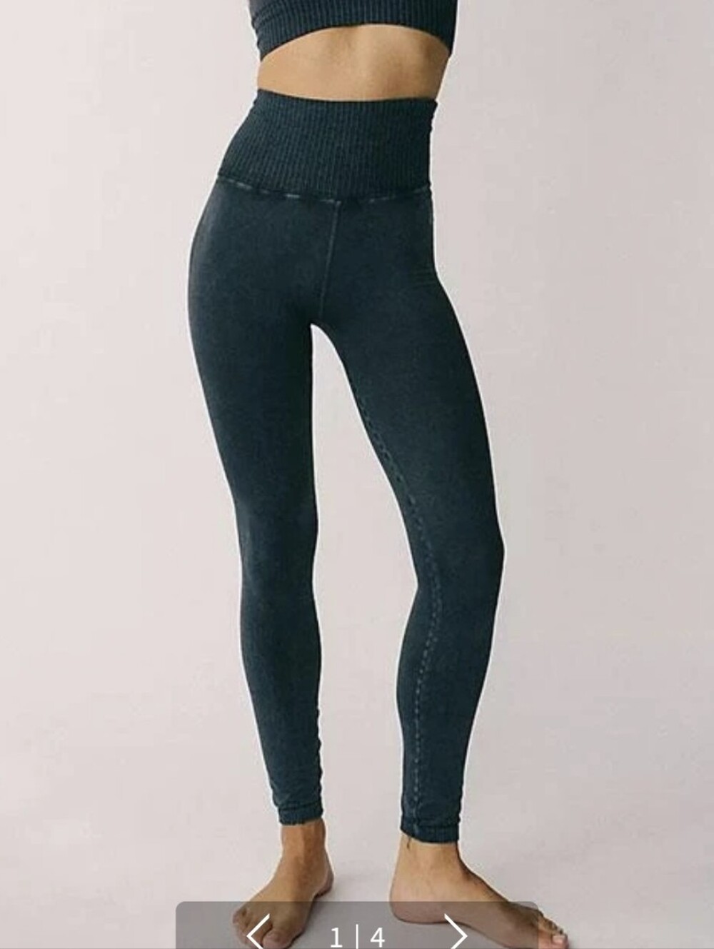 Free People Movement GOOD KARMA LEGGINGS In Washed Black